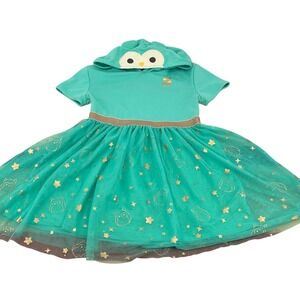 Squishmallows Girls Teal Hoodie Dress Tulle Skirt Star‎ Owl Print XL
